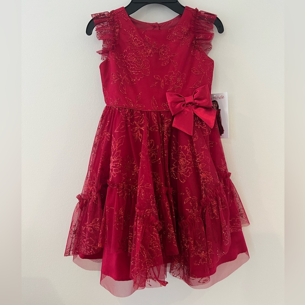 Red glitter Christmas Dress 5T NWT